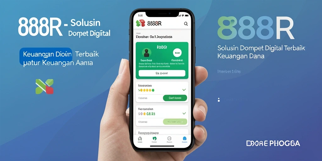 Antarmuka utama aplikasi Dompet Digital 888R yang modern dan sederhana.