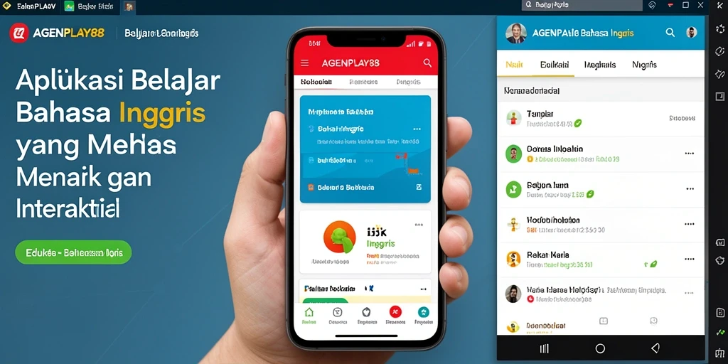 Tampilan antarmuka AGENPLAY88 untuk belajar bahasa Inggris yang interaktif.