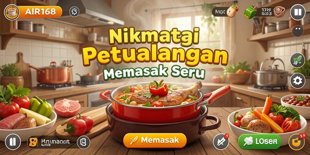 Tampilan antarmuka fitur memasak AIR168 yang menarik dan interaktif.