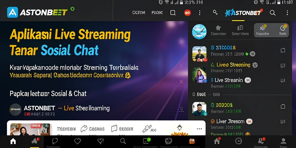 Tampilan antarmuka <strong>ASTONBET</strong> yang menarik dalam Live Streaming.
