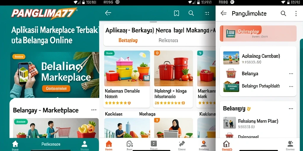 Tampilan antarmuka utama aplikasi PANGLIMA77 yang memudahkan transaksi belanja.
