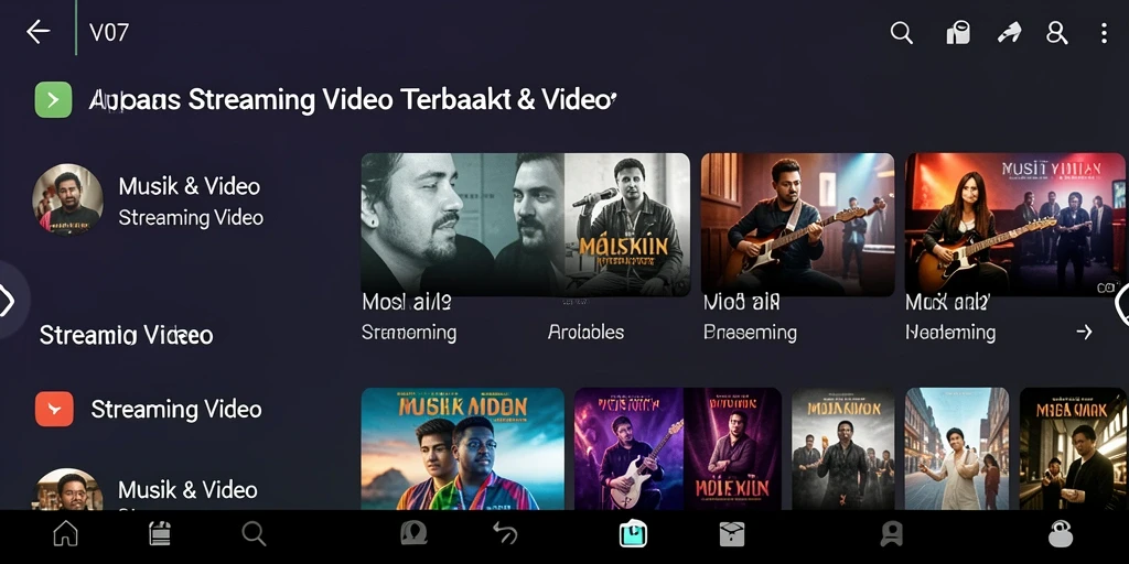 Tampilan antarmuka V07 yang sederhana dan menarik untuk Streaming Video.