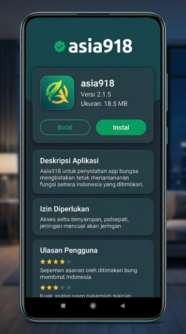Tampilan halaman APK asia918