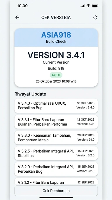 Tampilan riwayat versi asia918